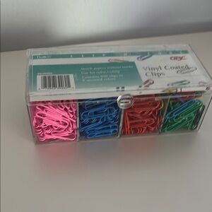 Colorful Vinyl Coated Paper Clips Set
